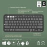 Tastiera Bluetooth con Supporto per Tablet Logitech K380 Francese Grigio Grafite Grigio scuro AZERTY