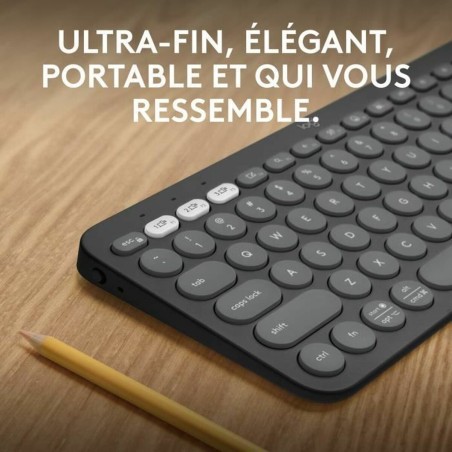 Tastiera Bluetooth con Supporto per Tablet Logitech K380 Francese Grigio Grafite Grigio scuro AZERTY