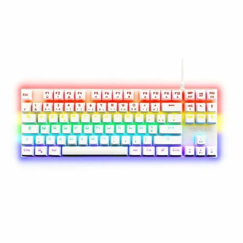 Tastiera per Giochi The G-Lab Mercury AZERTY Bianco Tastiera per Giochi The G-Lab Mercury AZERTY Bianco
