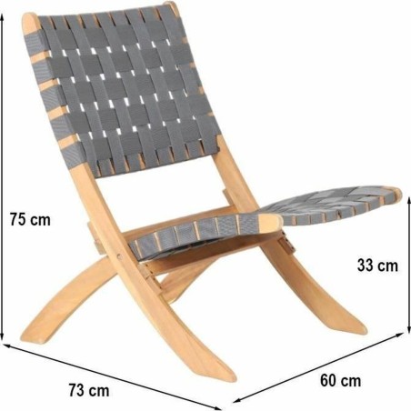 Sedia da giardino Beau Rivage Grigio 75 x 73 x 60 cm Pieghevole 2 Unità