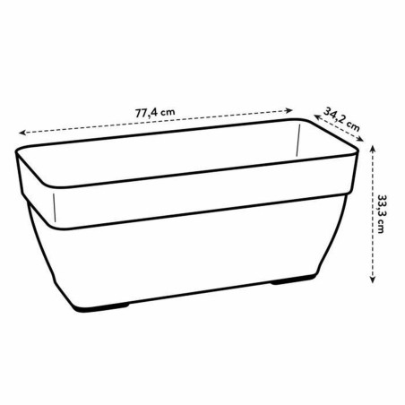 Vaso Elho Antracite Plastica Rettangolare Moderno