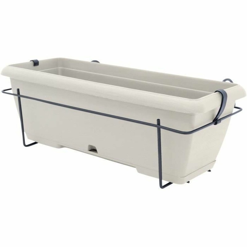 Vaso rettangolare da Balcone Garden ID Bianco Effetto pietra 50 cm Vaso rettangolare da Balcone Garden ID Bianco Effetto pietra 50 cm