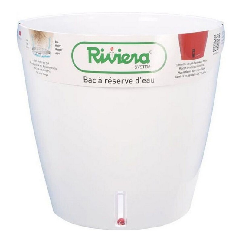 Vaso Autoirrigante Riviera Eva New Bianco Plastica Rotonda Ø 46 cm Vaso Autoirrigante Riviera Eva New Bianco Plastica Rotonda Ø 46 cm