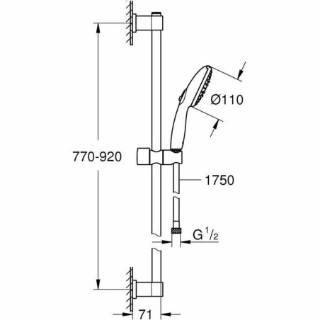 Colonna doccia Grohe Vitalio Start 110 Plastica
