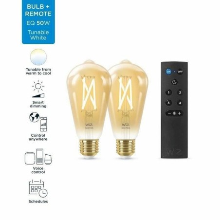 Lampadina Intelligente Wiz ST64 E27 50 W Multicolore Dorato 7 W 640 lm (2 Unità)