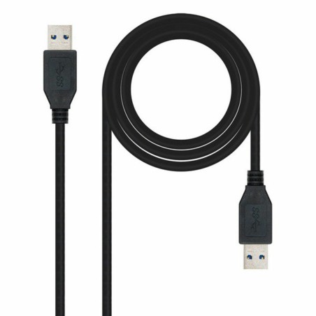 Cavo USB 3.0 A con USB A NANOCABLE 10.01.1002-BK Nero 2 m