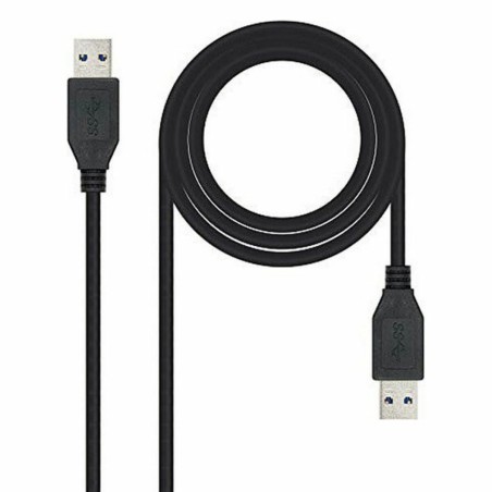 Cavo USB 3.0 A con USB A NANOCABLE 10.01.1002-BK Nero 2 m