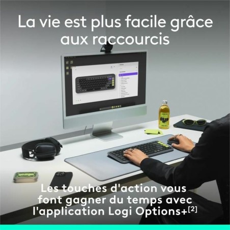 Tastiera Wireless Logitech Pop Icon Keys Grigio scuro AZERTY