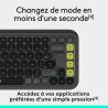 Tastiera Wireless Logitech Pop Icon Keys Grigio scuro AZERTY