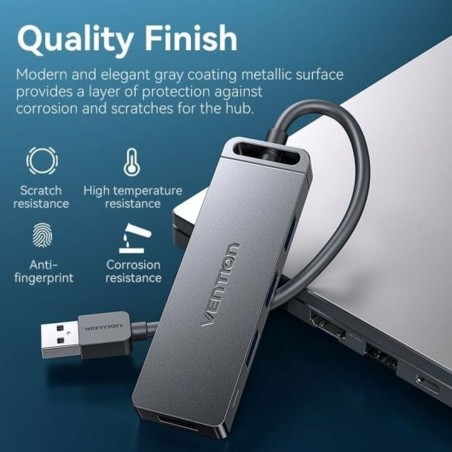 Hub USB Vention CHLBB Nero (1 Unità)