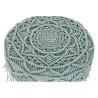 Poggiapiedi DKD Home Decor 53 x 53 x 31 cm Naturale Legno Marrone Verde 50 x 50 x 30 cm Macramé Boho