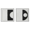 Quadro Home ESPRIT Bianco Nero Astratto Moderno 60 x 6,5 x 60 cm (2 Unità)