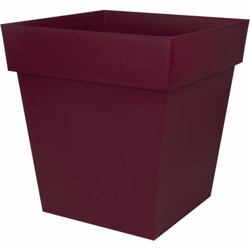 Vaso Ecolux 49,5 x 49,5 x 52,5 cm Rosso Scuro Plastica Quadrato Moderno Vaso Ecolux 49,5 x 49,5 x 52,5 cm Rosso Scuro Plastica Quadrato Moderno