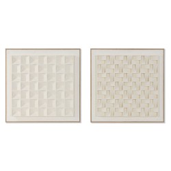 Quadro Home ESPRIT Beige Geometrico Moderno 60 x 7 x 60 cm (2 Unità)