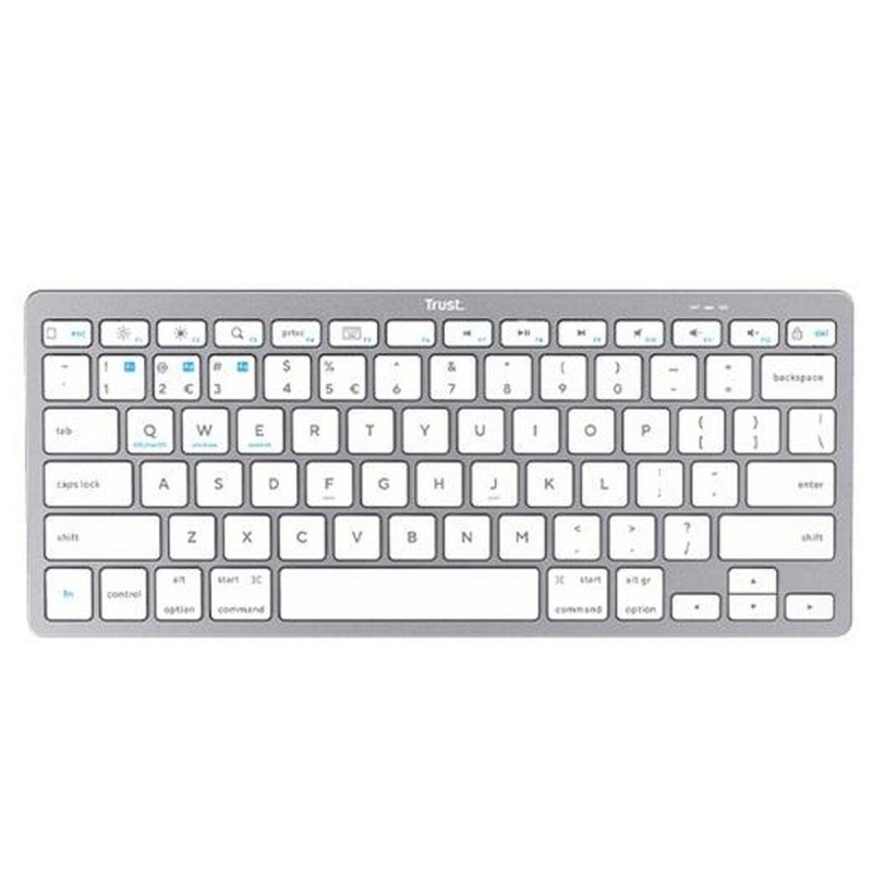 Tastiera Trust Bianco Argentato Qwerty in Spagnolo