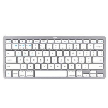 Tastiera Trust Bianco Argentato Qwerty in Spagnolo