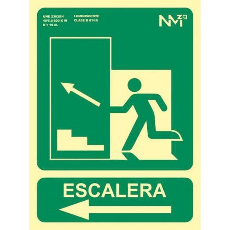 Insegna Archivo 2000 "SALIDA DE EMERGENCIA ESCALERA SUBE IZQUIERDA" PVC 22,4 x 30 cm Insegna Archivo 2000 "SALIDA DE EMERGENCIA ESCALERA SUBE IZQUIERDA" PVC 22,4 x 30 cm