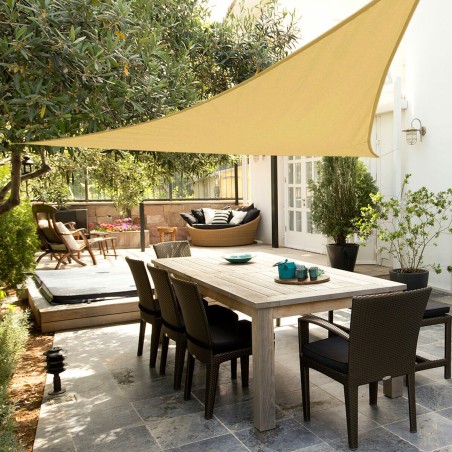 Vela parasole Aktive Crema 500 x 0,3 x 500 cm Triangolare (4 Unità)