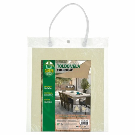 Vela parasole Aktive Crema 500 x 0,3 x 500 cm Triangolare (4 Unità)