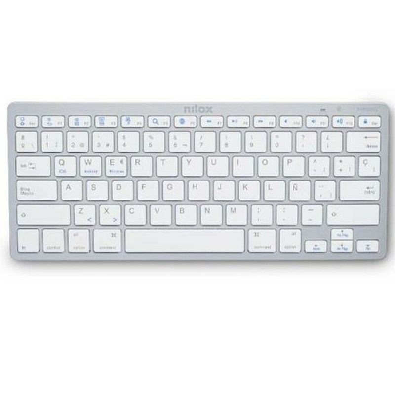 Tastiera Nilox NXKB01S Bianco Qwerty in Spagnolo Tastiera Nilox NXKB01S Bianco Qwerty in Spagnolo