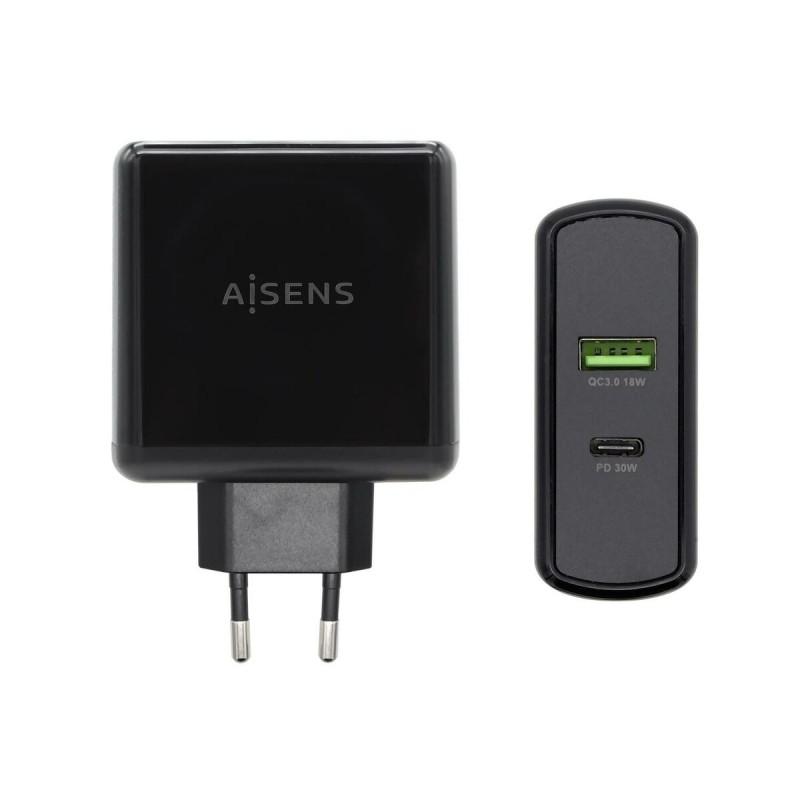 Caricabatterie USB da Parete Aisens PD 3.0 USB-C 48 W Nero Caricabatterie USB da Parete Aisens PD 3.0 USB-C 48 W Nero