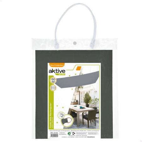 Tenda Parasole a Vela Rettangolare Aktive Grigio 200 x 0,5 x 300 cm Rettangolare (6 Unità)