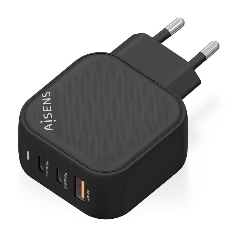 Caricabatterie da Parete Aisens ASCH-65W3P027-BK Nero 65 W (1 Unità) Caricabatterie da Parete Aisens ASCH-65W3P027-BK Nero 65 W (1 Unità)