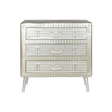 Cassettiera Home ESPRIT Argentato Metallo Legno MDF Vintage 80 x 39 x 82 cm
