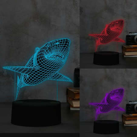 Lampada a LED iTotal 3D Squalo 12,1 x 4 x 20,7 cm Plastica 21 cm