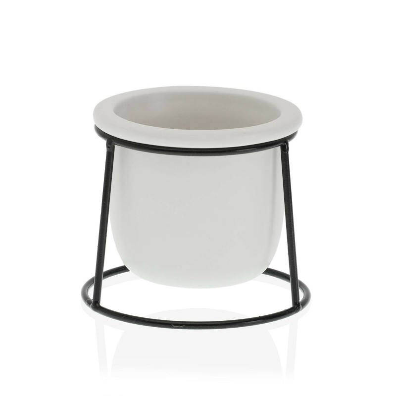 Vaso Versa Bianco Metallo Ceramica Plastica Rotondo Minimalista 10,5 x 11,5 x 10,5 cm Vaso Versa Bianco Metallo Ceramica Plastica Rotondo Minimalista 10,5 x 11,5 x 10,5 cm