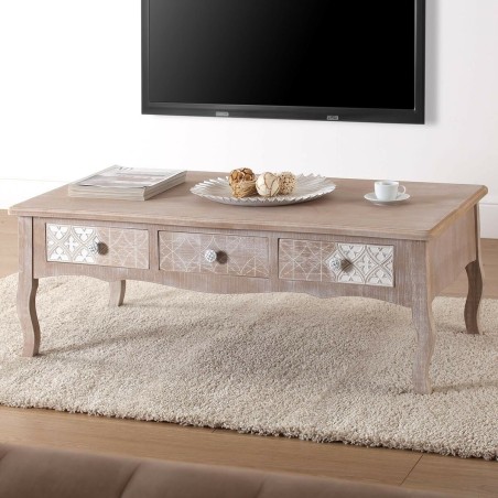 Tavolino da Caffè Versa Lyra Legno di paulownia Legno MDF 60 x 41 x 110 cm