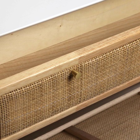 Scarpiera Versa Vega Rattan Legno di paulownia 25,5 x 106 x 70 cm
