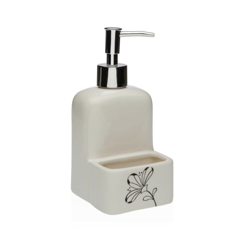 Dispenser di Sapone Versa Ceramica ABS Dolomite Fiori 9 x 18,5 x 8 cm Dispenser di Sapone Versa Ceramica ABS Dolomite Fiori 9 x 18,5 x 8 cm
