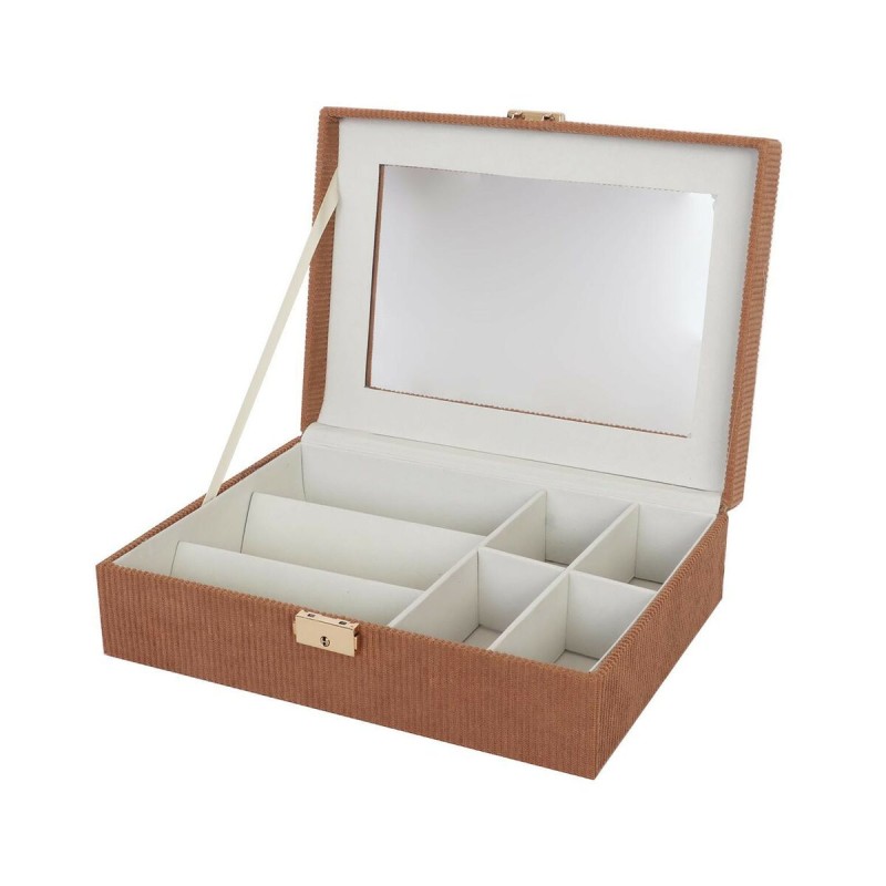 Custodia per orologi Versa Rosso Poliestere Legno MDF 11,5 x 8 x 21 cm Custodia per orologi Versa Rosso Poliestere Legno MDF 11,5 x 8 x 21 cm