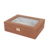 Custodia per orologi Versa Rosso Poliestere Legno MDF 11,5 x 8 x 21 cm