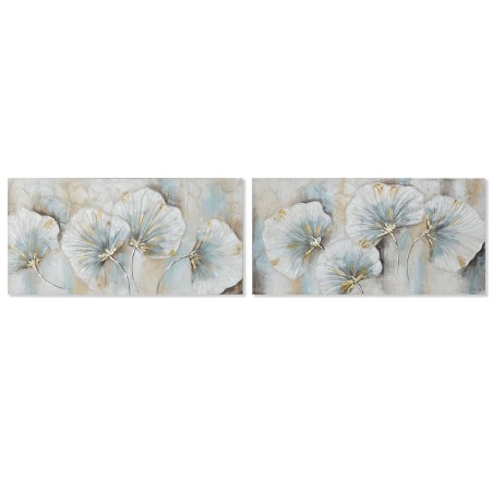 Quadro Home ESPRIT Azzurro Dorato Tela Legno MDF Tradizionale 120 x 3 x 60 cm (2 Unità)