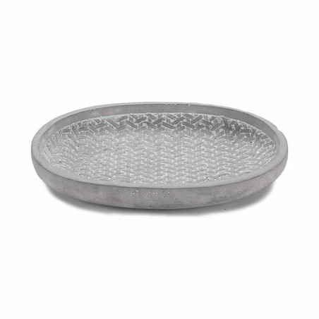 Piatto per Vaso Ibergarden 190060-2 Grigio Cemento Con rilievo 28 x 4 x 23 cm (6 Unità)