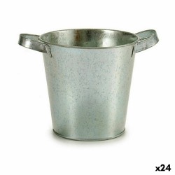 Vaso Ibergarden A60354-B Argentato Zinco Secchio 20 x 14 x 16,2 cm (24 Unità)