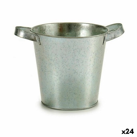 Vaso Ibergarden A60354-B Argentato Zinco Secchio 20 x 14 x 16,2 cm (24 Unità)