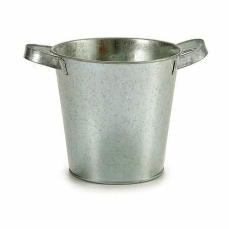 Vaso Ibergarden A60354-B Argentato Zinco Secchio 20 x 14 x 16,2 cm (24 Unità)