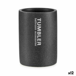 Portaspazzolini da Denti Berilo Tumbler Grigio Resina 7,5 x 10,2 x 7,5 cm (12 Unità)