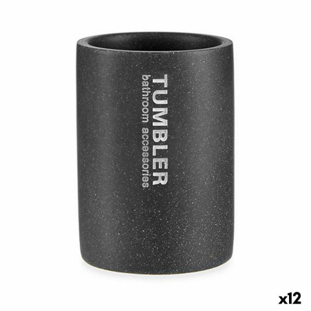 Portaspazzolini da Denti Berilo Tumbler Grigio Resina 7,5 x 10,2 x 7,5 cm (12 Unità)