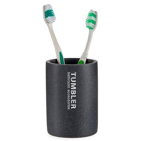 Portaspazzolini da Denti Berilo Tumbler Grigio Resina 7,5 x 10,2 x 7,5 cm (12 Unità)
