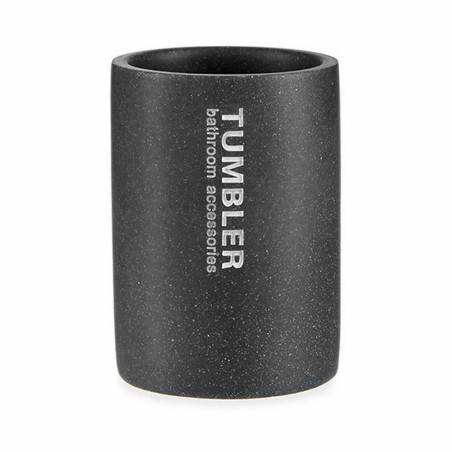 Portaspazzolini da Denti Berilo Tumbler Grigio Resina 7,5 x 10,2 x 7,5 cm (12 Unità)