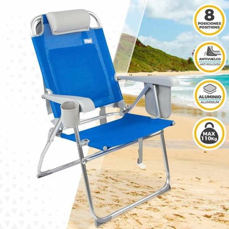Sedia da Spiaggia Aktive Azzurro 47 x 63 x 99 cm Spiaggia
