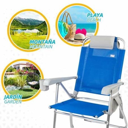 Sedia da Spiaggia Aktive Azzurro 47 x 63 x 99 cm Spiaggia