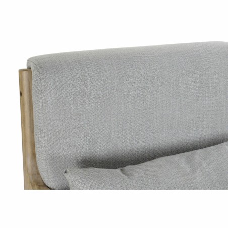 Poltrona DKD Home Decor Grigio Poliestere Lino Legno d'albero della gomma (65 x 83 x 74 cm)