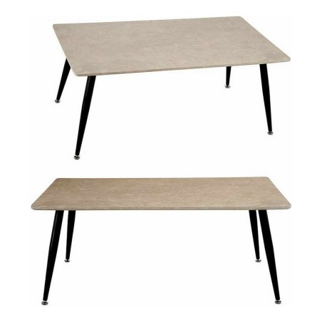 Tavolino da Caffè Bianco Nero Pietra Metallo Melammina Legno MDF