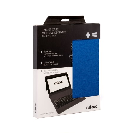 Custodia per Tablet e Tastiera Nilox NXFU003 10.5" Azzurro Nero