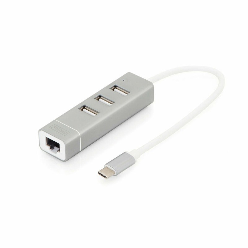 Hub USB Digitus Grigio Argentato Alluminio Hub USB Digitus Grigio Argentato Alluminio
